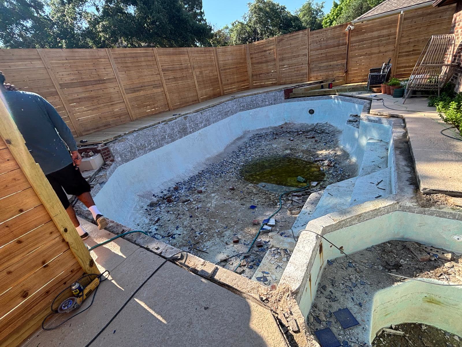 Pool area before construction & remodeling
