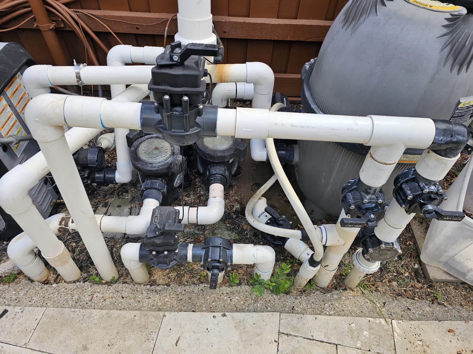 Pool area after plumbing repair