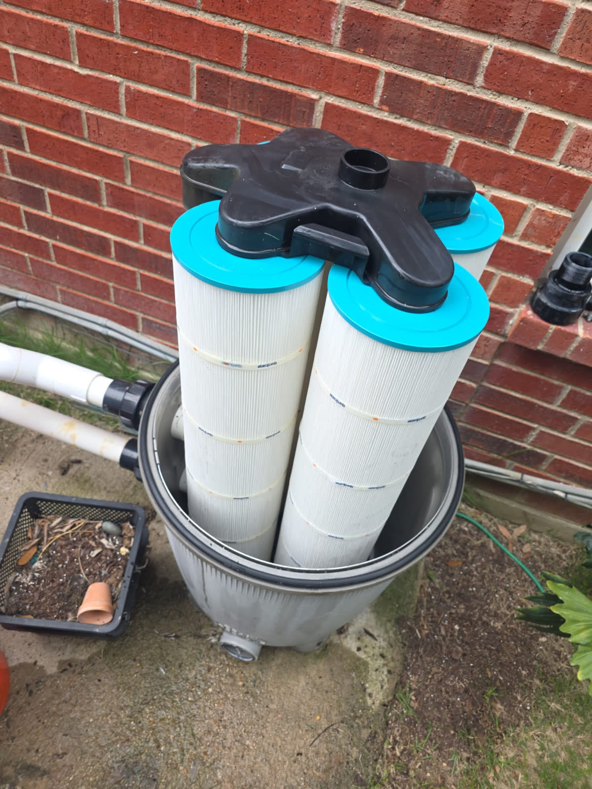 Pool area after pool filter cleaning